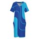 thumbnail image 3 of Vestido de dama de honor azul con bolsillos sueltos y diseño geométrico retro 739, vestidos de lujo para mujer, 3 of 6