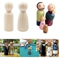 thumbnail image 3 of ZHAOCHENG 50 Piezas Figuras de Madera para Pintar, Figuras Familiares de Madera Muñecas para Pintar Manualidades, Pequeñas Figuras de Madera DIY Hombre Mujer Niño Niña Niños para Navidad Boda Cumpleañ, 3 of 5