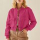 thumbnail image 1 of HongQid Women's Bomber Jackets Winter Trendy Varsity Jackets Shackets Button Down Cropped Coats with Pockets, 1 of 9