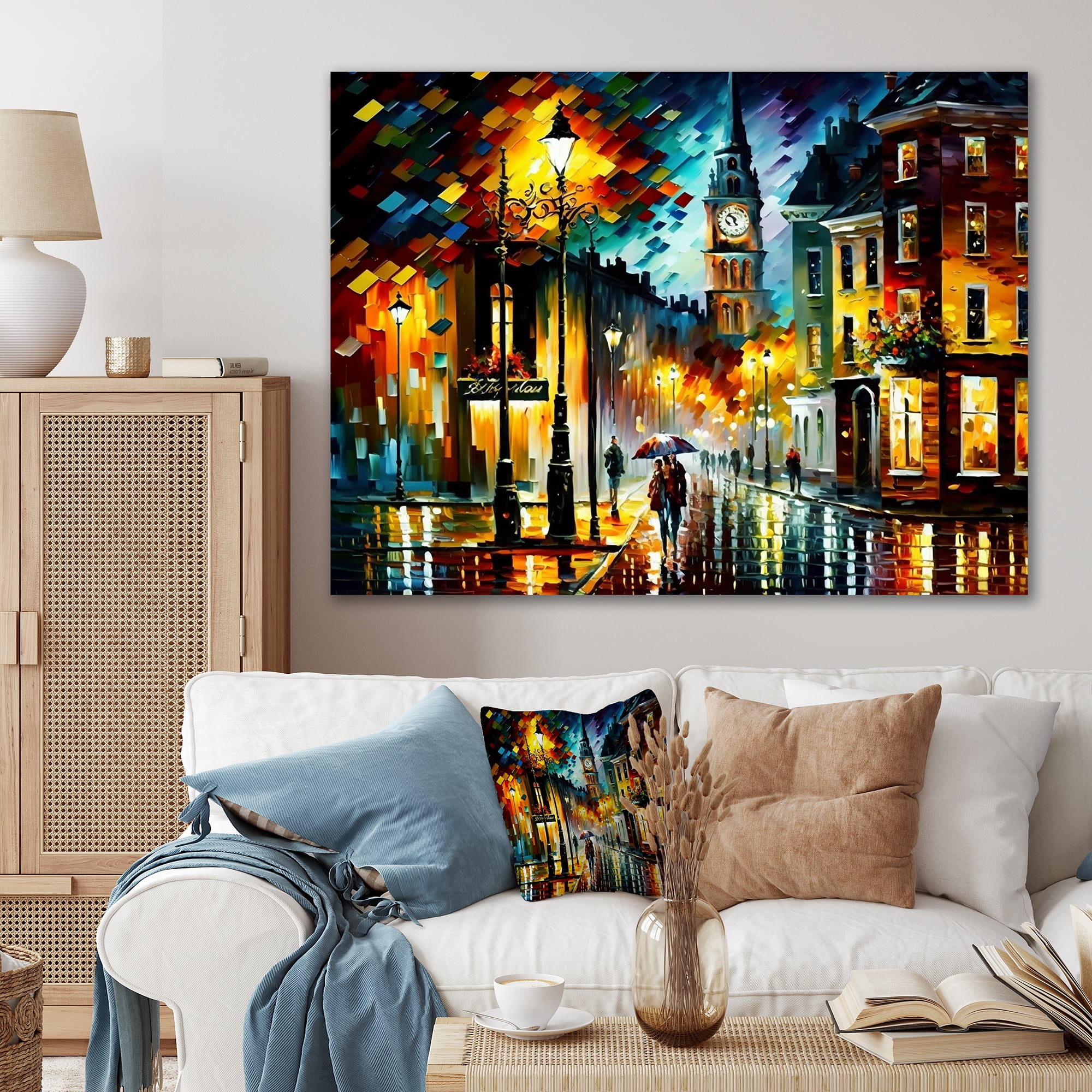 Designart Colorful Quebec City II Canvas Wall Art