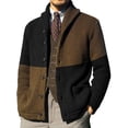 thumbnail image 1 of MAWCLOS Mens Outwear Open Front Cardigan Sweater Long Sleeve Sweaters Knitted Outdoor Color Block Cardigans Black XXL, 1 of 6