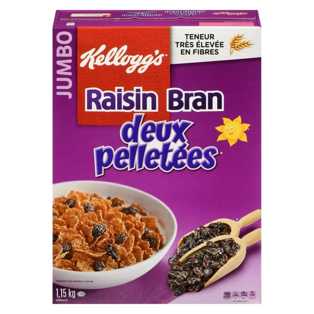 Céréales Kellogg's Raisin Bran deux pelletées, 1,15 kg 1.15 kg