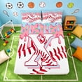 thumbnail image 4 of Manfei Kawaii Baseball King Sheets, Girls X Letter Bedding, Pink Light Blue X 4pcs(1 Flat Sheet, 1 Fitted Sheet and 2 Pillowcases), 4 of 6