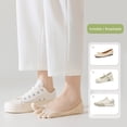 thumbnail image 5 of Womens Toe Separated Invisible Socks Breathable Cotton Silicone Grip Antislip Low Cut Not Show Design Boat Socks Hosiery, 5 of 8
