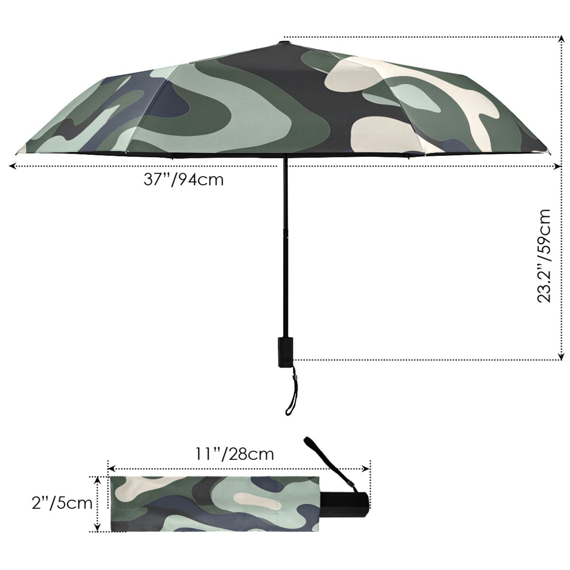 ALAZA Green Graffiti UPF 50+ Compact Folding Umbrella for Rain Travel Umbrella Packable