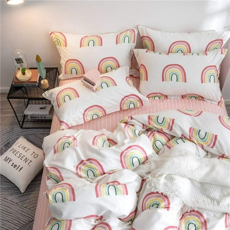 Kids Duvet Covers Rainbow Fl Fancy, Twin Bed Comforter Sets Toddler Girl