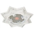 thumbnail image 3 of White and Silver Eight Pointed Star Chandelier Ceiling Medallion 24in, 3 of 5