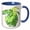 Blue/White, variant on 3drose, Monstera Leaves Artistic Vector Cut Out, 11oz Two-tone Black Mug