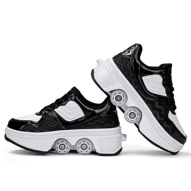 4 Ruedas Roller Skate Shoes 2 en 1 Zapatos Patinaje para Niñas (38)
