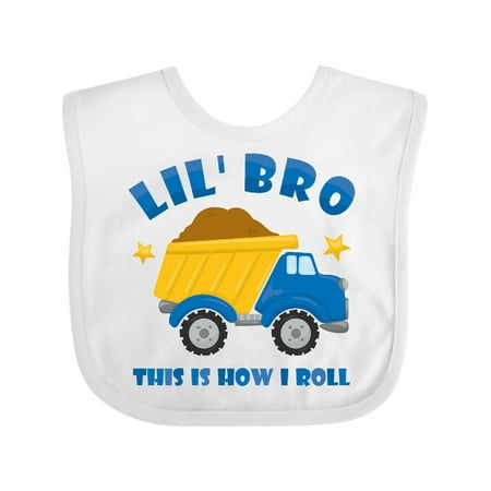 

Inktastic Dump Truck Little Bro Gift Baby Boy Bib