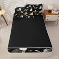 thumbnail image 4 of jejeloiu Watercolor Cat Butterfly Zipper Full Size Comforter Sets with Fitted Sheet and 2 Pillowcases For Kids,Colorful Cute Pet Animals Zipper Bedding Set For Girls,Reversible,4 Pieces, 4 of 7