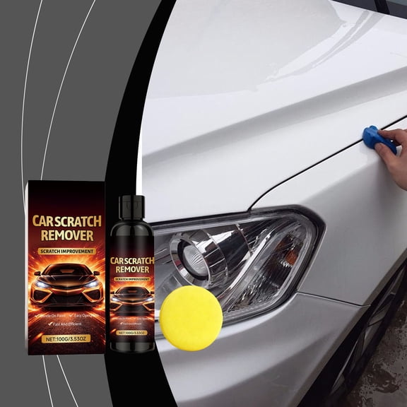 Eoozwa Car Scratch Remover 100ml with Polishing Sponge for Paint Repair Swirl Marks Deep Gloss Protection Easy Application Vehicle Essential