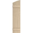thumbnail image 2 of Ekena Millwork 11"W x 62"H (58 3/8" Low Side) Timberthane Sandblasted Two Board Joined Board-n-Batten w/Elliptical Top Faux Wood Shutters (Per Pair), Primed Tan, 2 of 6