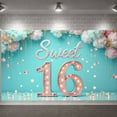thumbnail image 3 of Glittery Sweet 16 Banner Pink 16th Birthday Backdrop Gold Crystal Sweet Sixteen Display for Sweet 16 Party Teenage Birthday Girls Celebration, 3 of 9