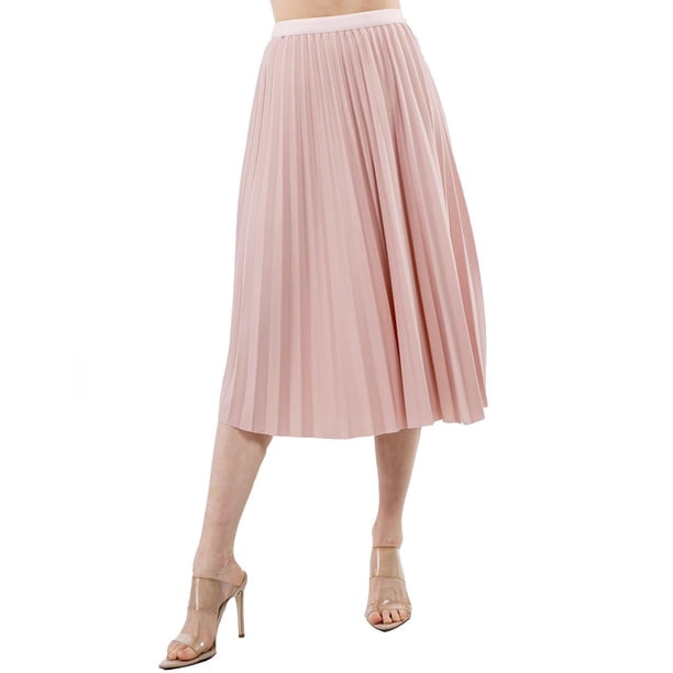 Falda plisada brillo sutil AMAD rosa L AMAD SS22-F16