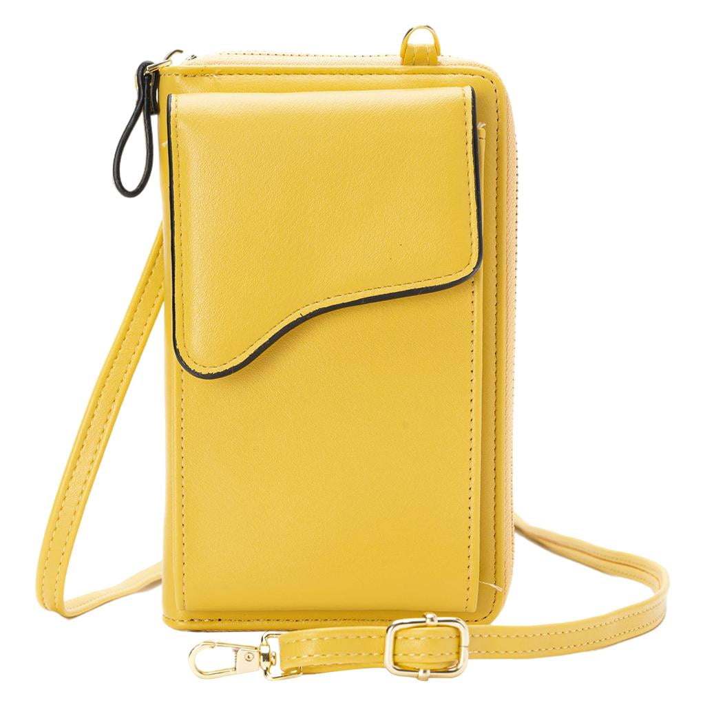 Xuanheng Women s Pu Leather Shoulder Bag Clutch Mini Shoulder Bag Yellow Yellow