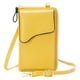 thumbnail image 2 of Monedero pequeño de material cuero para teléfono , bandolera bandolera Cartera para teléfono Bolsos ligeros para mujer - Amarillo BLESIY bolso del teléfono celular, 2 of 8