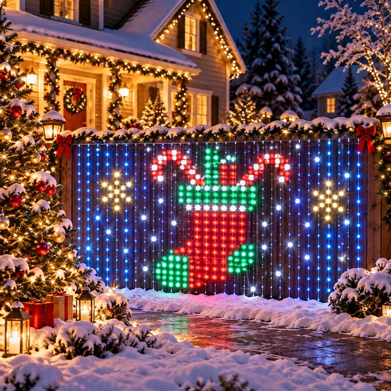Smart LED Curtain Lights Christmas, Smart Lights Outdoor, Bluetooth APP ...