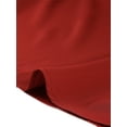 thumbnail image 5 of INSPIRE CHIC Women's Collared Shirts Contrast V Neck Roll Up Long Sleeve Work Blouse Brick Red XS, 5 of 6