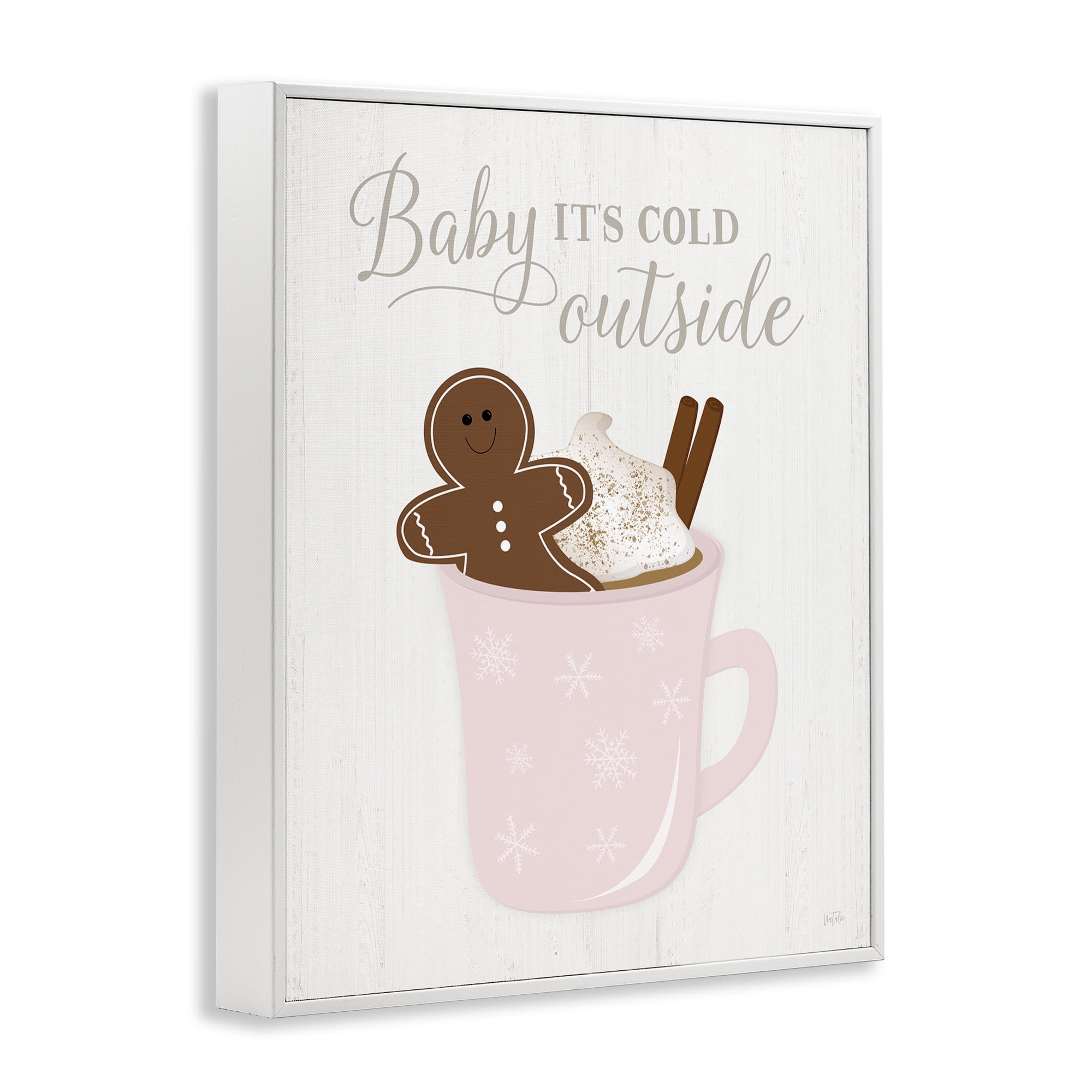 Stupell Industries Cold Outside Cocoa Holiday Painting White Framed Art Prints Wall Art, 11 x 14