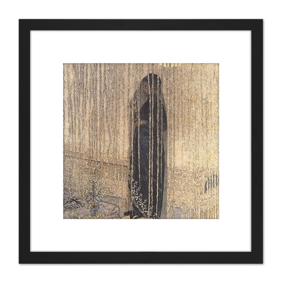 Schwabe Death Day Painting 8X8 Inch Square Wooden Framed Wall Art Print Picture with Mount