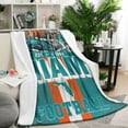 thumbnail image 2 of Cozy Soft Football Themed Fleece Blanket, Warm Football Gifts for Boys/Men/Team, Gifts for Football Players/Lovers, Who Loves Football Throw Blanket 50'' X 60'',Miami, 2 of 4