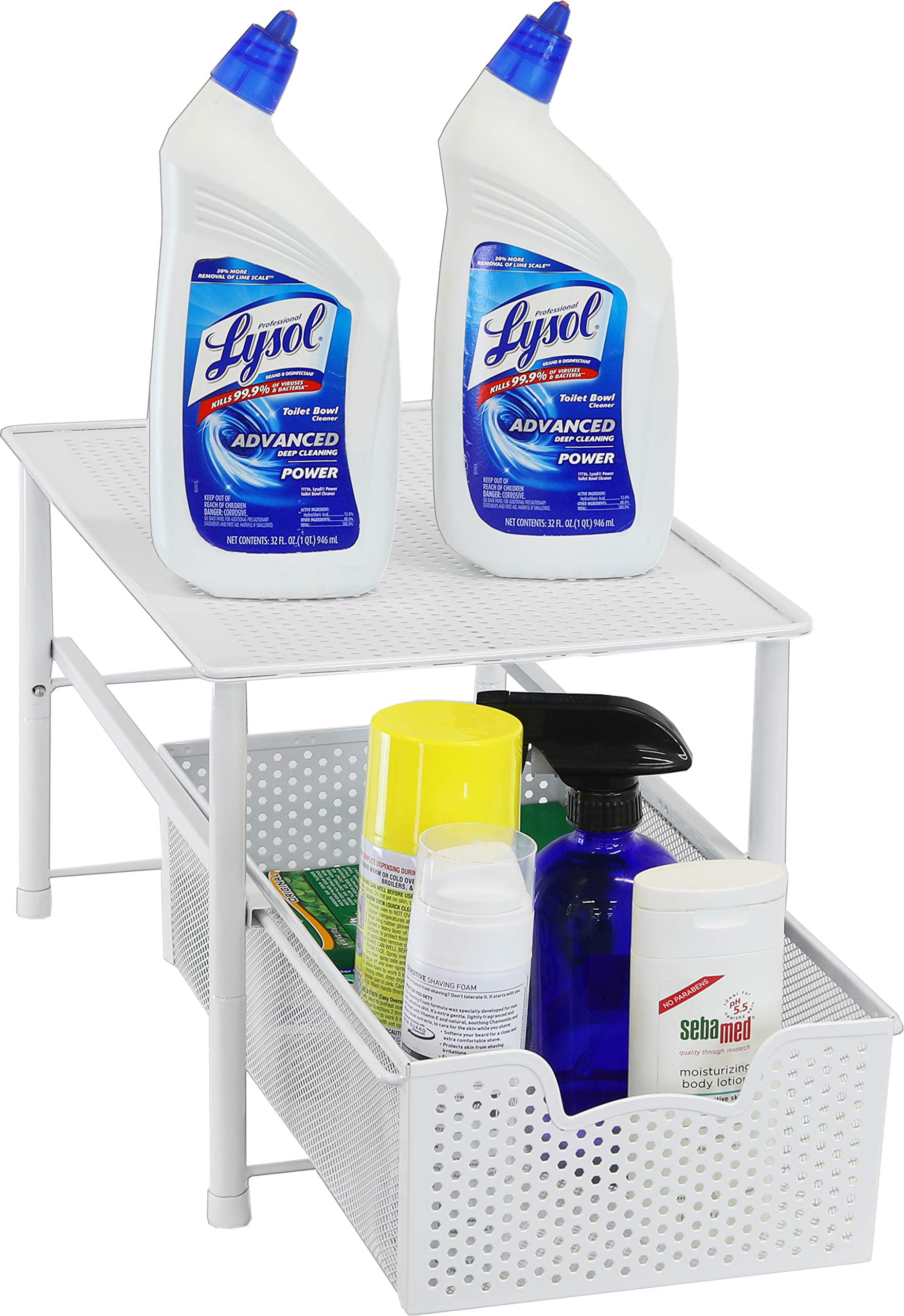 Dropship 2-Tier Under Sink Organizer, Sliding Storage Drawer Basket  Organizer With Hooks, Hanging Cup, ABS Material to Sell Online at a Lower  Price