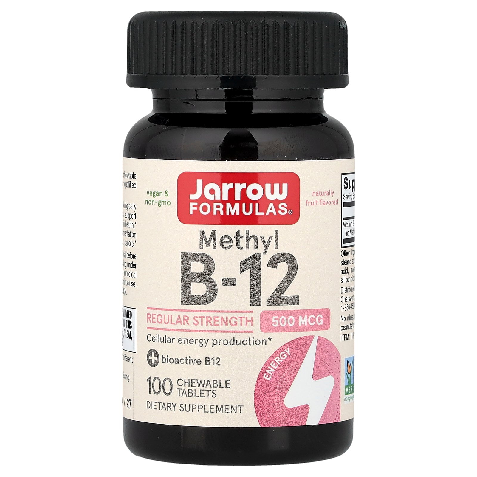 Jarrow Formulas Methyl B-12 500 mcg, Supports Brain Cells and Nerve Tissue, 100 Lozenges