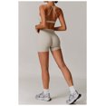 thumbnail image 3 of PISONIC Women Two Piece Workout Sets Support Ruched Cross Back Sports Bras Matching Booty Lifting Shorts Gym Yoga Outfits, 3 of 6