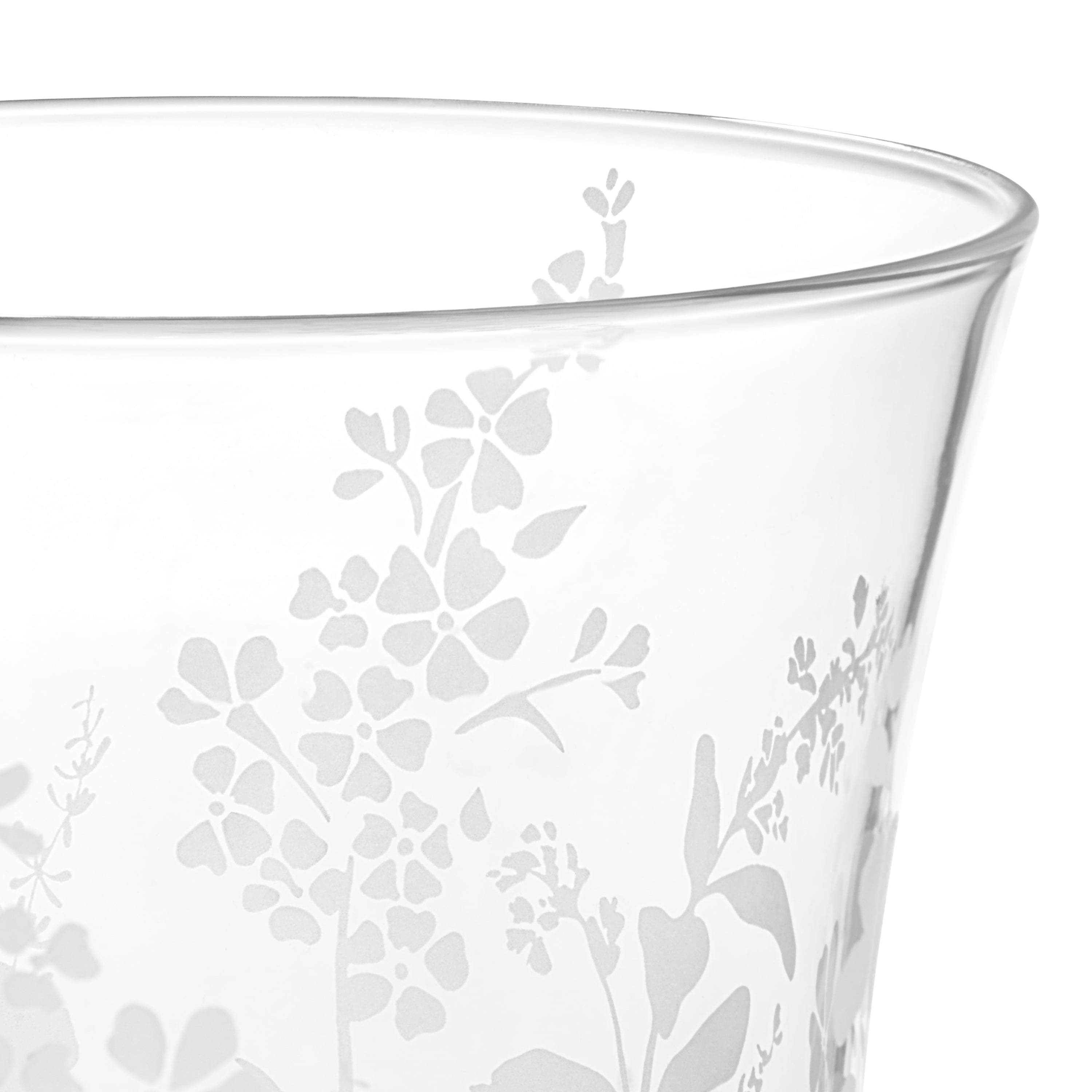 The Pioneer Woman Daisy Glass 12-Ounce Tumbler, Clear, Set of 4