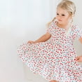thumbnail image 2 of WEAIXIMIUNG Robes Mignonnes pour Adolescentes Manches Longues Robe à Manches Courtes pour Filles Tout-Petits Imprimés Robes de Danse Vêtements, 2 of 7