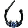 thumbnail image 2 of Body Candy Womens 16G Black PVD 316L Steel Septum Jewelry Witch Hat Web Daith Tragus Cartilage Clicker 5/16, 2 of 5