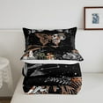 thumbnail image 5 of Erosebridal Skull Skeletone Comforter Set Terracotta Mushroom Butterfly Moth Bedding, Moonlit Constellation Celestial Boho Plants Bedding Comforter Sets Aesthetic Black King Quilt 3Pcs, 5 of 6