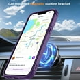 thumbnail image 4 of Funda magnética compatible con iPhone 14 Plus con soporte [A prueba de caídas de grado militar] [Compatible con imán] Anillo translúcido, delgado, parte trasera rígida, borde suave, 4 of 7