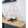 thumbnail image 3 of Metal Wine Storage Holder Pyramid Shape Free Standing Tabletop Wine Display Rack (Rose Gold), 3 of 9