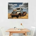thumbnail image 2 of JEUXUS  Old Car Wall Art Rusty Truck Canvas Picture Vintage Blue Car Prints Country Style Artwork Farmhouse Living Room Wall Decor, 2 of 4