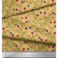 thumbnail image 2 of Soimoi Rayon Fabric Leaves & Floral Artistic Printed Craft Fabric by The Yard 42 Inch Wide, 2 of 3