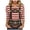 Brick Red, variant on Dakiuu Womens 3/4 Sleeve Plaid Double Breasted Faux Suspender Top Relaxed Oktoberfest Bavarian Fair Blouse Casual Shirt for Beer Fest Weekend Gathering Outfit