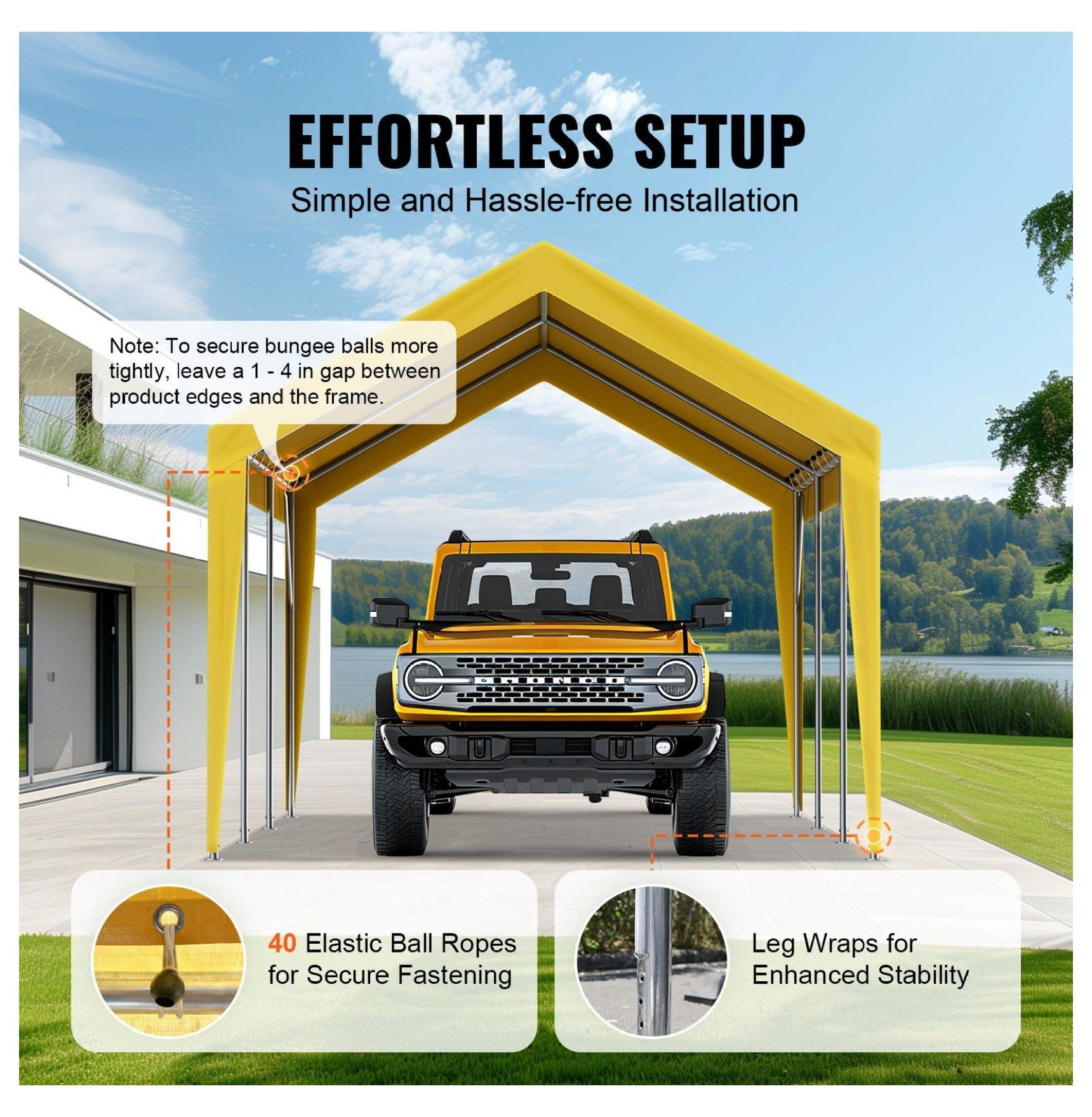 Carport Canopy Cover 10x20 ft, Waterproof UV Protection