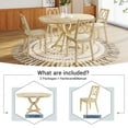 thumbnail image 2 of 5-Piece Extendable Round Dining Table Set with 15.7" Removable Leaf, Mid-Century Kitchen Table Sets with 4 Cross Back Dining Chairs for Dining Room, Small Space (Natural), 2 of 9
