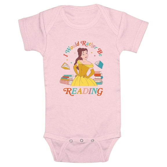 Infant's Beauty and the Beast Belle I Would Rather Be Reading Bodysuit