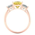 thumbnail image 4 of Clara Pucci 14K Rose Gold Solid Gold Yellow Three-Stone Anniversary Ring for Women - 2.5 cttw Princess Cut, 4 of 8
