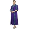 thumbnail image 2 of Bimba Indian Women Rayon Designer Purple A-Line Kurta Ethnic Kurti With Scarf - 10, 2 of 3