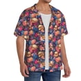 thumbnail image 2 of Kdxio Men's Hawaiian Shirt for Men Short Sleeve Shirt Skull colorful daisy Summer Casual Holiday Beach Button Down T-Shirts, 2 of 5