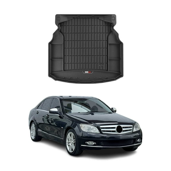 OMAC Premium Cargo Mats Liner for Mercedes C Class W204 Sedan 2010-2014 Black