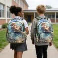 thumbnail image 4 of FKELYI Cartoon Otter Print Kids Backpack for Boys Girls 17 Inch School Backpacks with Multi-Pockets Spacious Bookbag Lightweight Casual Daypack for Elementary Student, 4 of 7
