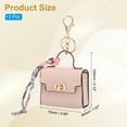 thumbnail image 2 of Uxcell Mini Backpack Keychain Pouch, 2 Pcs Cute Leather Change Wallet Coin Purse Coin Pouch for Men Women Change Makeup Headphones, Pink, 2 of 6