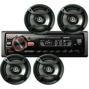 4x Pioneer 6.5" Speakers + Audiotek Car Audio Stereo Bluetooth FM USB Receiver Bundle