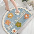 thumbnail image 6 of Btomtd 15.74' x 23.62' Semicircle Bath Rug Floor Mat Thickened Toilet Cover Secure Base Restroom Carpet Absorbent Layer, Blue, 6 of 6