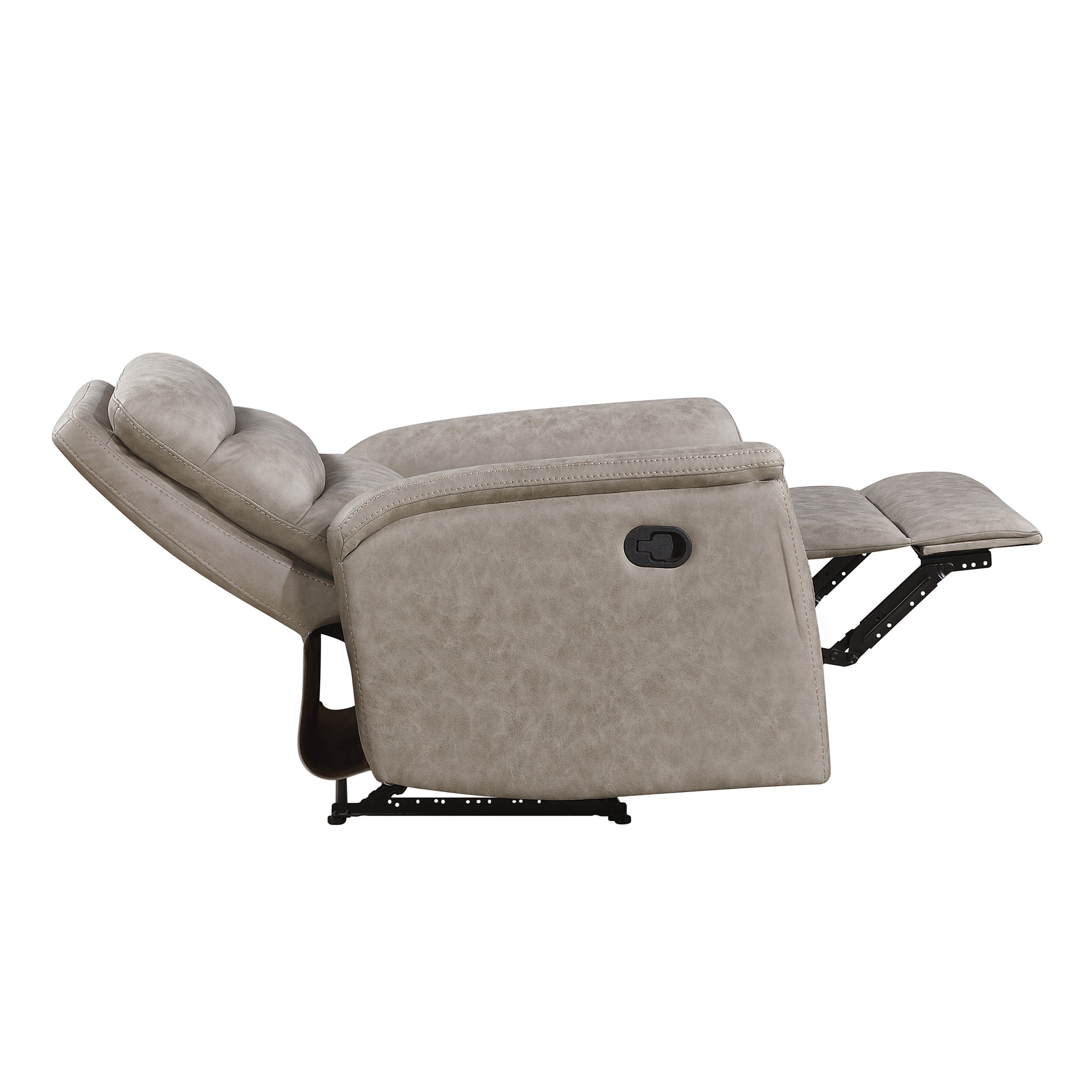 OakvillePark Solstice Microfiber Manual Reclining Chair, Taupe